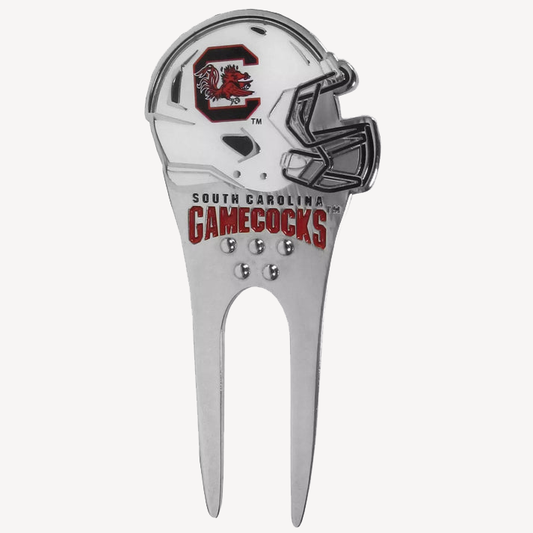 Siskiyou Gifts South Carolina Gamecocks Metal Helmet Divot Tool w/1"Golf Ball Marker, NCAA Licensed