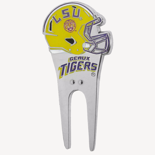 Siskiyou Gifts LSU Tigers Metal Helmet Divot Tool w/1"Golf Ball Marker, NCAA Licensed