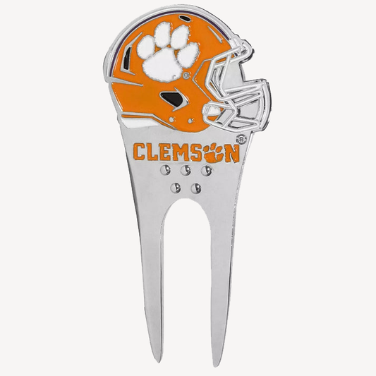 Siskiyou Gifts Clemson Tigers Metal Helmet Divot Tool w/1"Golf Ball Marker, NCAA Licensed!