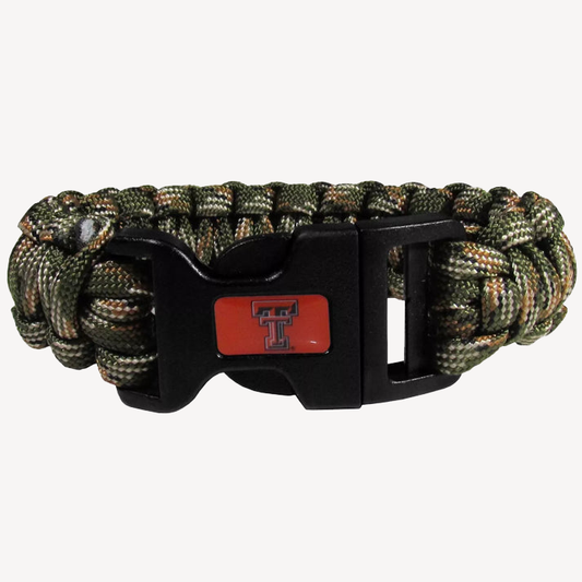 Siskiyou Gifts Texas Tech Red Raiders Camo Survivor Bracelet, NCAA Licensed