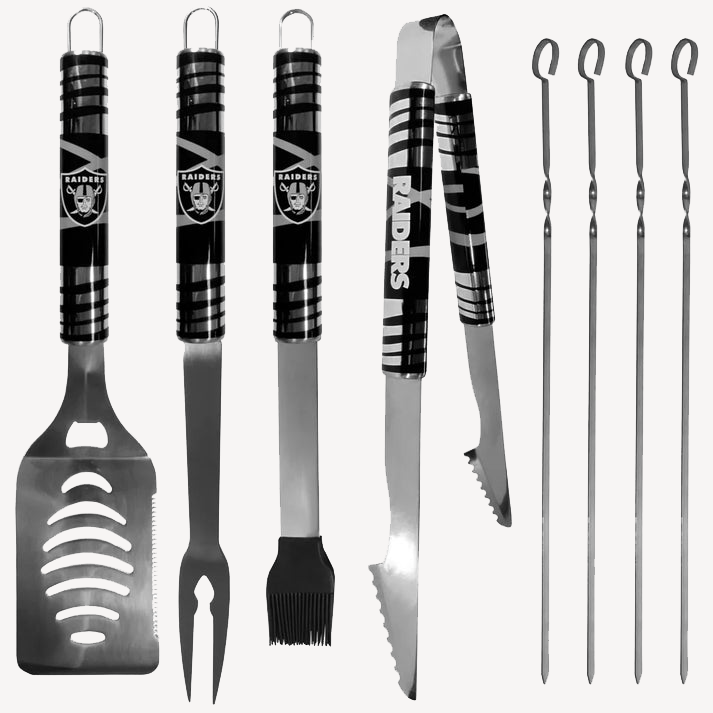 Siskiyou Gifts Las Vegas Raiders 8 Piece Tailgater BBQ Set w/Metal Case, NFL Licensed