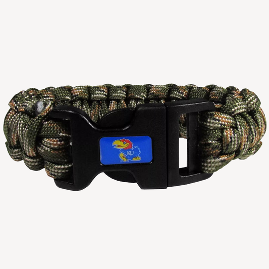 Siskiyou Gifts Kansas Jayhawks Camo Survivor Bracelet, NCAA Licensed