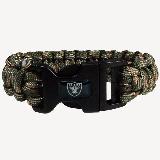 Siskiyou Gifts Las Vegas Raiders Camo Survivor Bracelet, NFL Licensed
