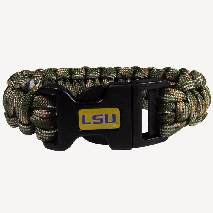Siskiyou Gifts LSU Tigers Camo Survivor Bracelet, NCAA Licensed