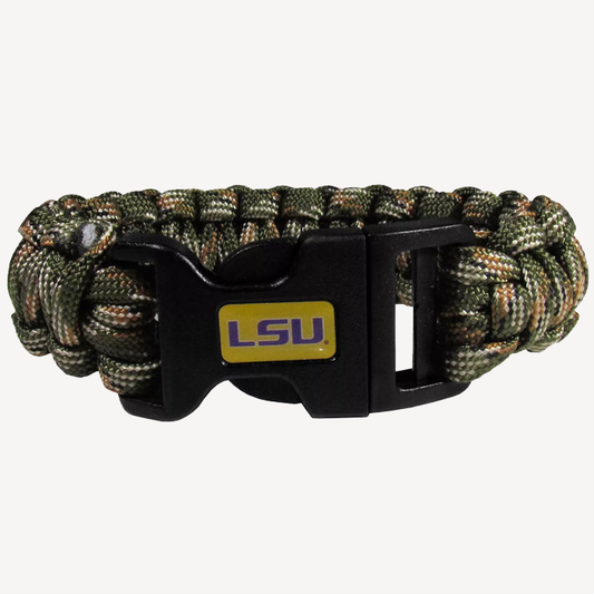Siskiyou Gifts LSU Tigers Camo Survivor Bracelet, NCAA Licensed