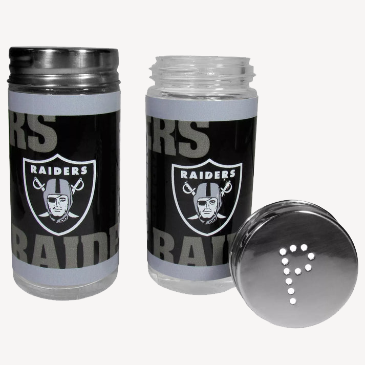 Siskiyou Gifts Las Vegas Raiders Glass Salt and Pepper Shakers, NFL Licensed