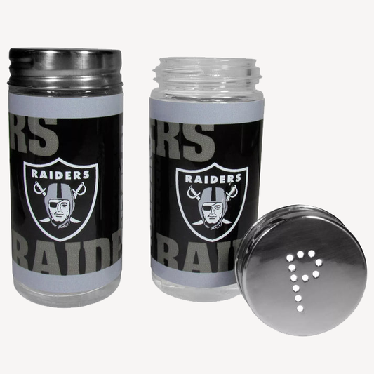 Siskiyou Gifts Las Vegas Raiders Glass Salt and Pepper Shakers, NFL Licensed