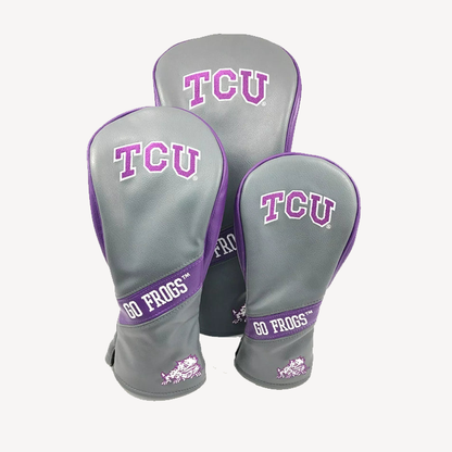 PRG Golf TCU Texas Christian Horned Frogs Set of 3 Head Covers Driver Fairway & Rescue NCAA Licensed