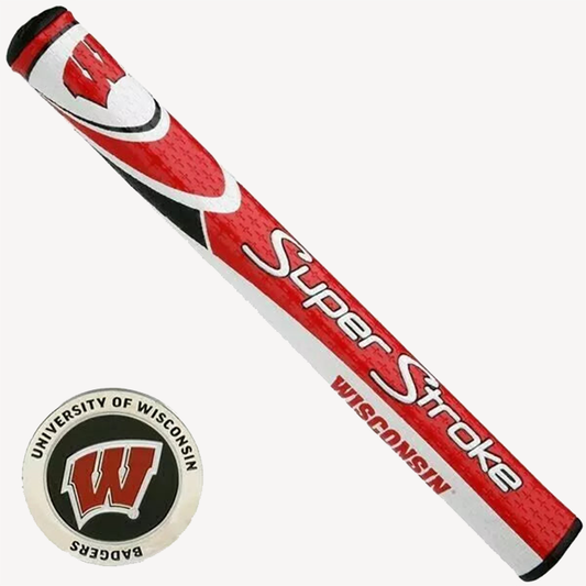 SuperStroke (Authentic) Wisconsin Badgers 2.0 Putter Grip w/Ball Marker NCAA Licensed