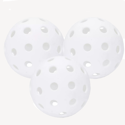 Parrot Paddles Tube of 3 Outdoor Pickleballs 2-Piece 40 Holes (White)