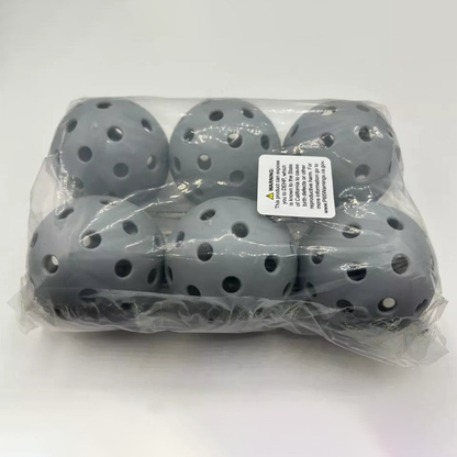 Parrot Paddles Outdoor 1-Piece Pickleballs Pack of 6 (Gray)