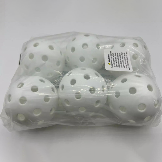 Parrot Paddles Outdoor 1-Piece Pickleballs Pack of 6 (White)
