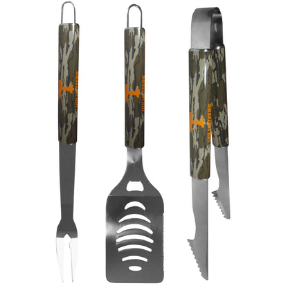 Siskiyou Gifts Tennessee Volunteers 3 Piece Mossy Oak Camo Stainless Steel BBQ Set, NCAA Licensed