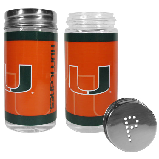 Siskiyou Gifts Miami Hurricanes Glass Salt and Pepper Shakers, NCAA Licensed