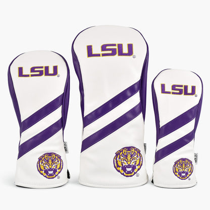 PRG Golf LSU Tigers Set of 3 Head Covers Driver Fairway & Rescue NCAA Licensed
