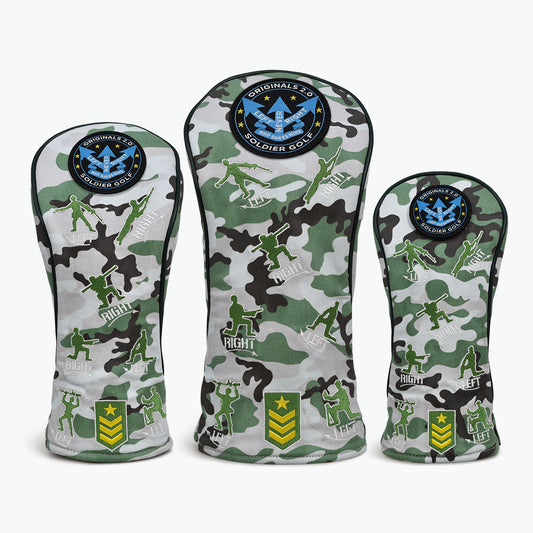 PRG Golf Originals Collection Soldier Golf Driver Fairway & Rescue Head Cover Set
