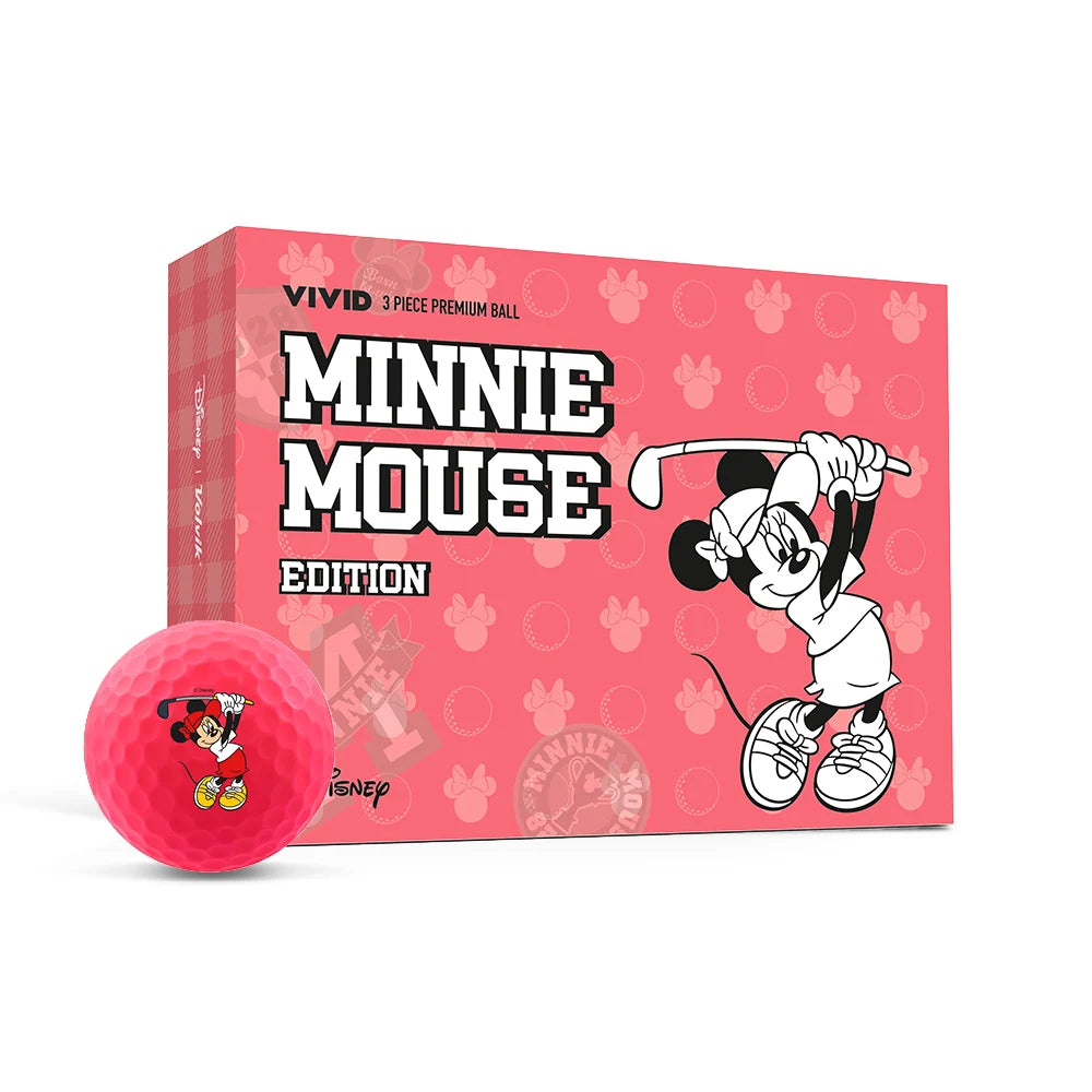 Volvik Vivid Soft 3-Piece Minnie Mouse Golf Edition 12 Pk./ 2 Colors Pink/Yellow