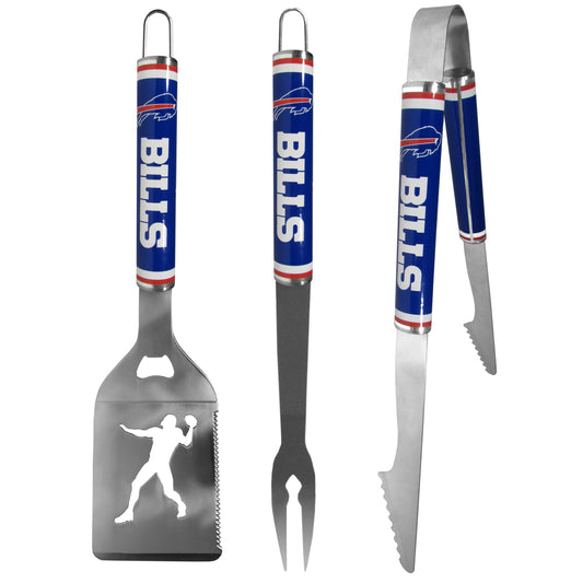 Siskiyou Gifts Buffalo Bills 3 Piece Steel Tailgater BBQ Set, NFL Licensed