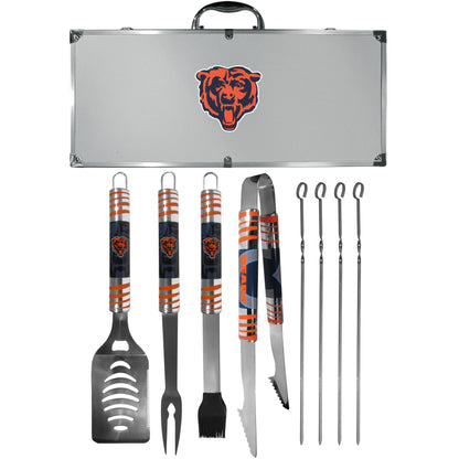 Siskiyou Gifts Chicago Bears 8 piece Tailgater BBQ Set w/Metal Case NFL Licensed
