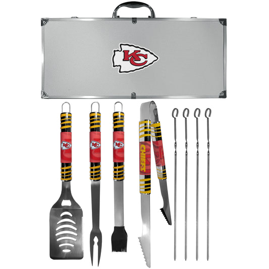Siskiyou Gifts Kansas City Chiefs 8 piece Tailgater BBQ Set with Metal Case