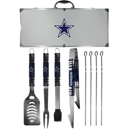 Siskiyou Gifts Dallas Cowboys 8 Piece Tailgater BBQ Set w/Metal Case, NFL Licensed