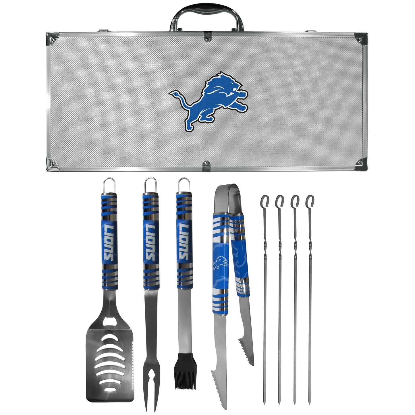 Siskiyou Gifts Detroit Lions 8 piece Tailgater BBQ Set with Metal Case