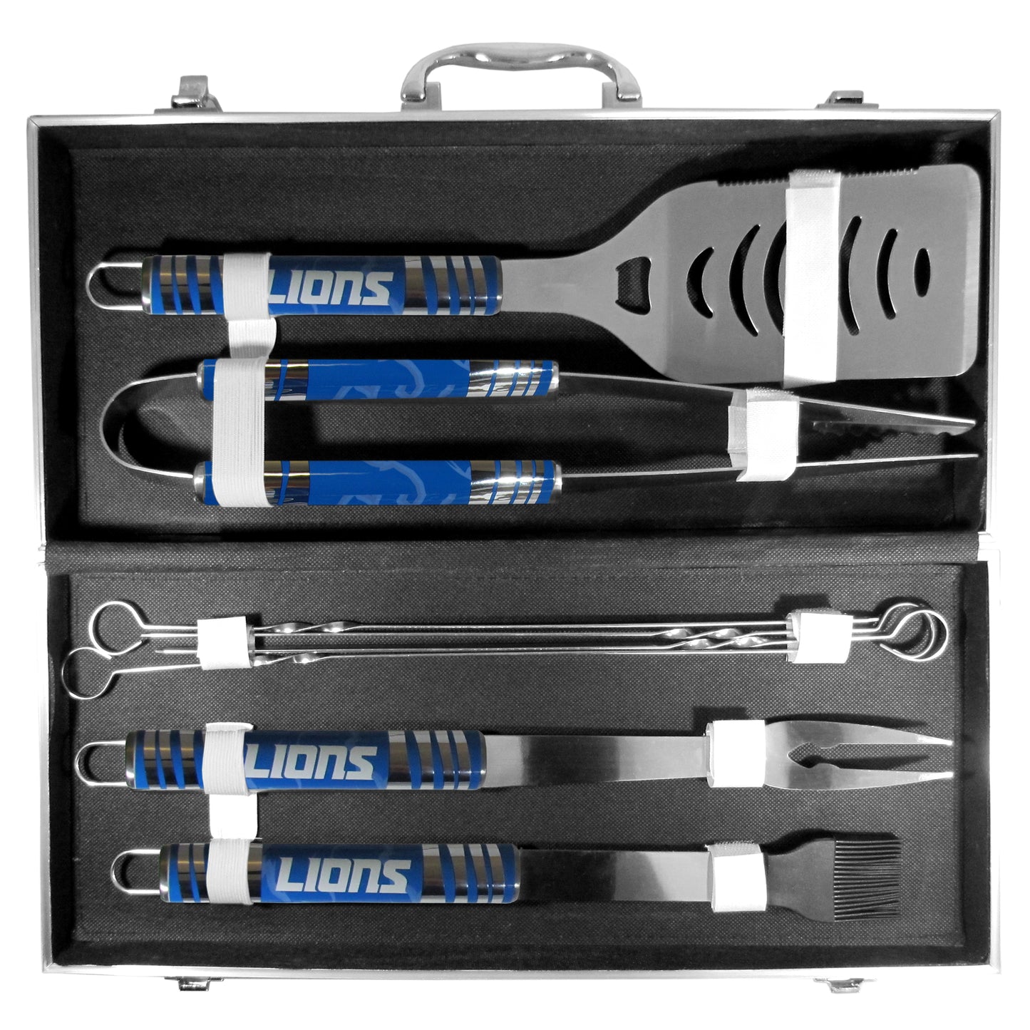 Siskiyou Gifts Detroit Lions 8 piece Tailgater BBQ Set with Metal Case