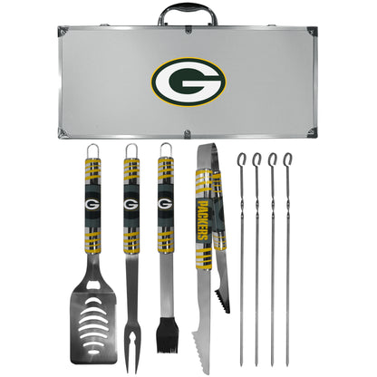 Siskiyou Gifts Green Bay Packers 8 piece Tailgater BBQ Set with Metal Case