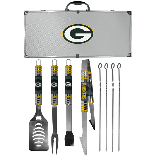 Siskiyou Gifts Green Bay Packers 8 piece Tailgater BBQ Set with Metal Case