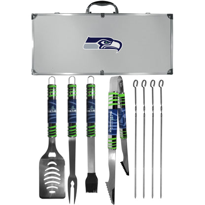 Siskiyou Gifts Seattle Seahawks 8 piece Tailgater BBQ Set w/Metal Case NFL Licensed