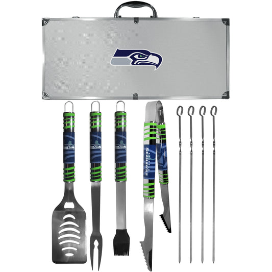 Siskiyou Gifts Seattle Seahawks 8 piece Tailgater BBQ Set w/Metal Case NFL Licensed (SD)