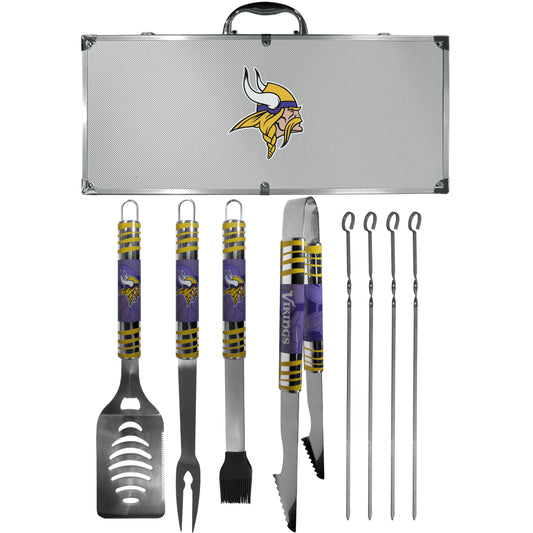 Siskiyou Gifts Minnesota Vilings 8 Piece Tailgater BBQ Set w/Metal Case, NFL Licensed