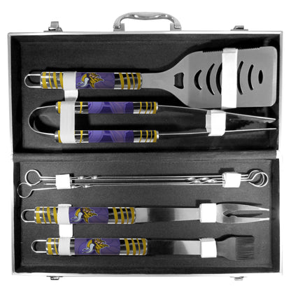 Siskiyou Gifts Minnesota Vilings 8 Piece Tailgater BBQ Set w/Metal Case, NFL Licensed