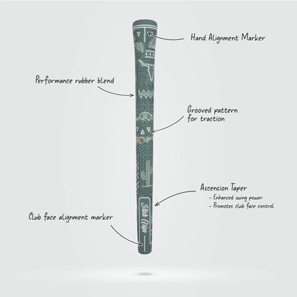 Stick Grips Golf Authentic Gaucho Agave Green Midsize Swing Club Grip (Irons & Woods)
