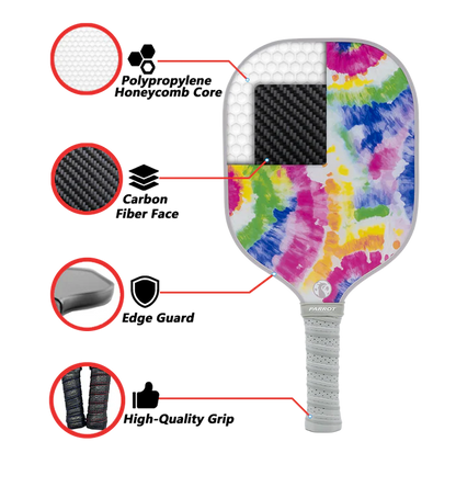 Parrot Paddles Carbon Fiber Lifestyle Groove Swing Pickleball Paddle 12MM Thick