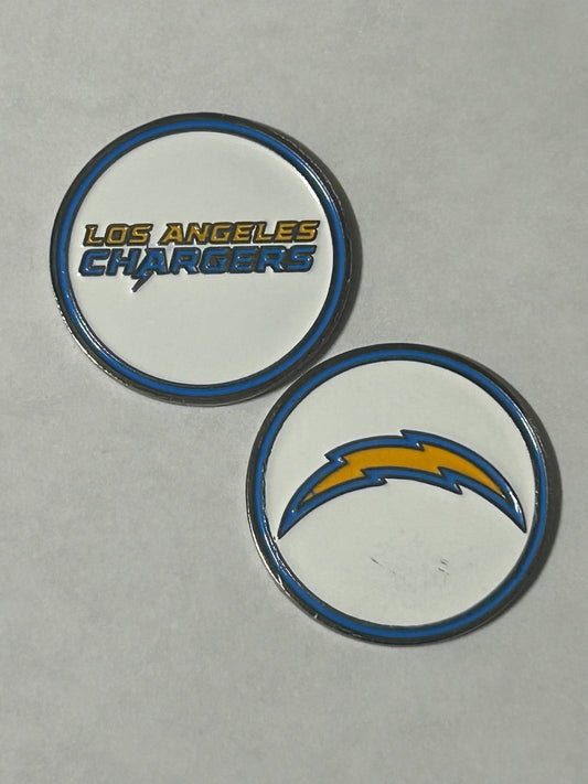 Los Angeles Chargers 1" Diameter Magnetic Golf Ball Marker