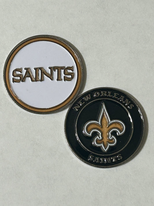 New Orleans Saints 1" Diameter Magnetic Golf Ball Marker