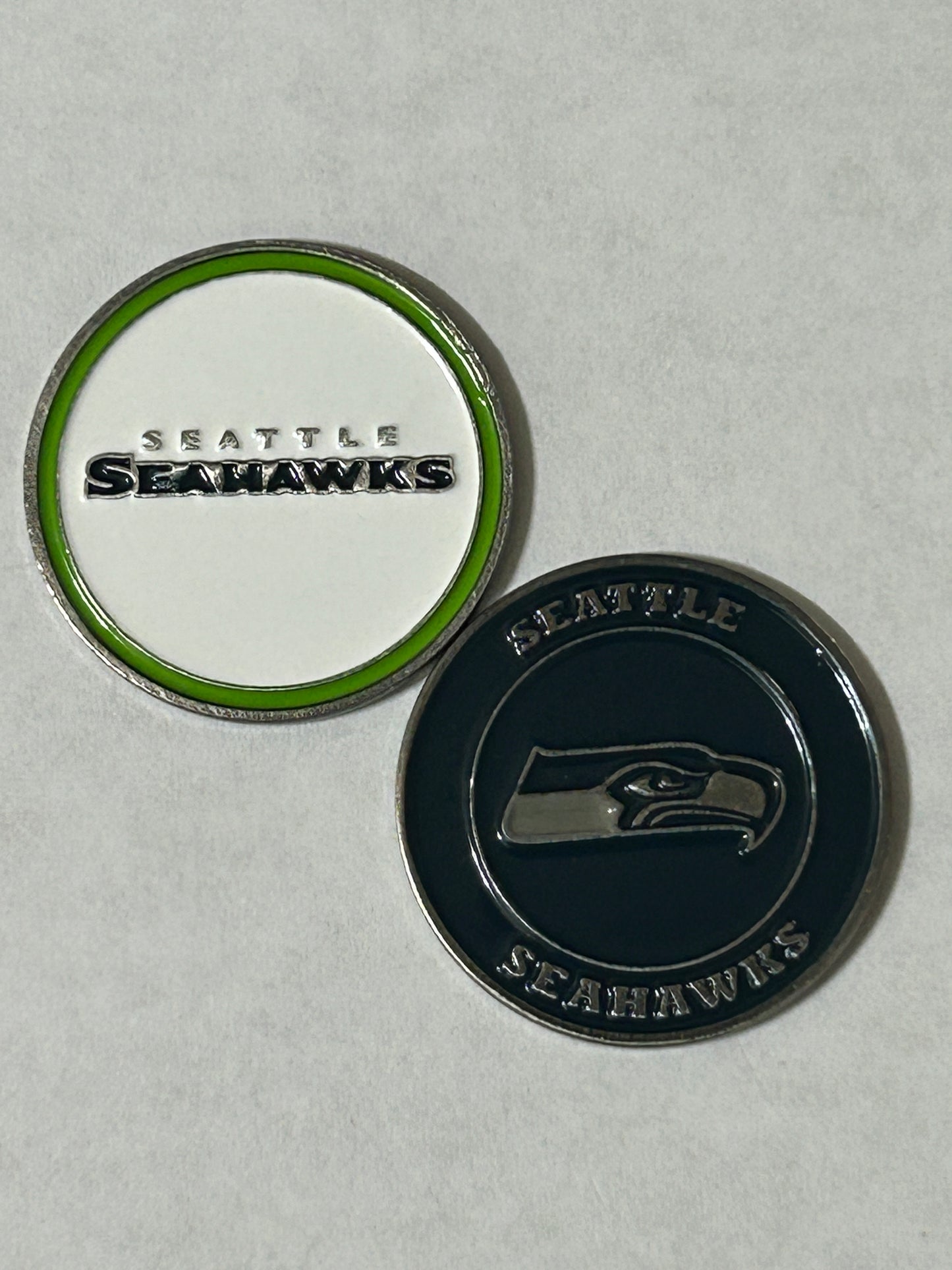 Seattle Seahawks 1" Diameter Double Sided Magnetic Golf Ball Marker NFL