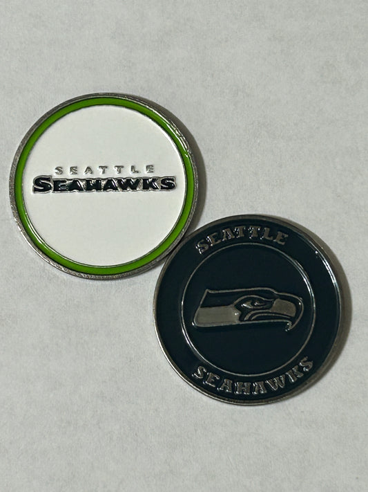 Seattle Seahawks 1" Diameter Magnetic Golf Ball Marker