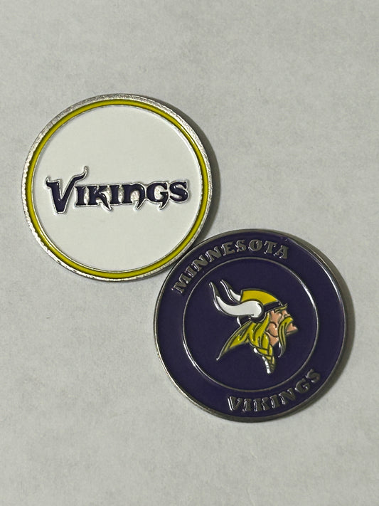 Minnesota Vikings 1" Diameter Magnetic Golf Ball Marker