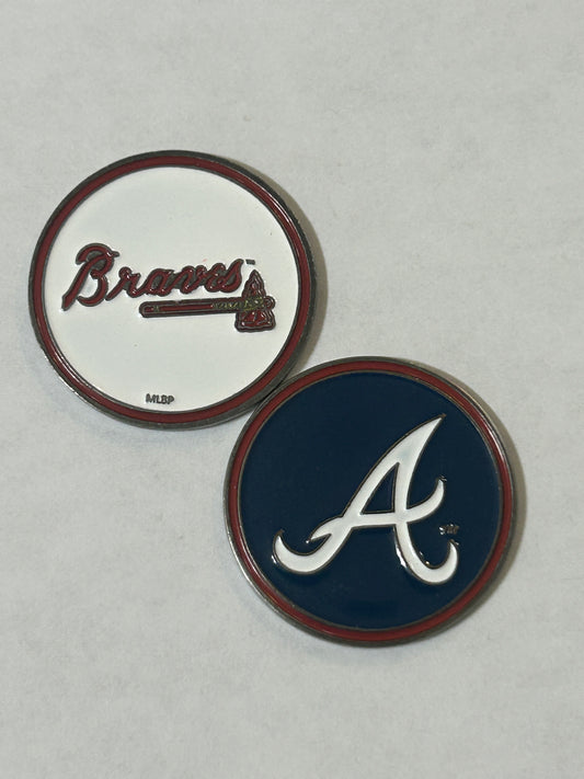 Atlanta Braves 1" Diameter Magnetic Golf Ball Marker