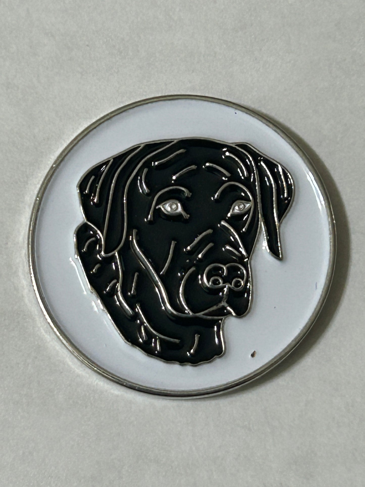 Black Labrador 1" Diameter (Non-Magnetic) Golf Ball Marker