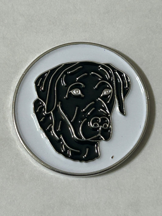Black Labrador 1" Diameter (Non-Magnetic) Golf Ball Marker