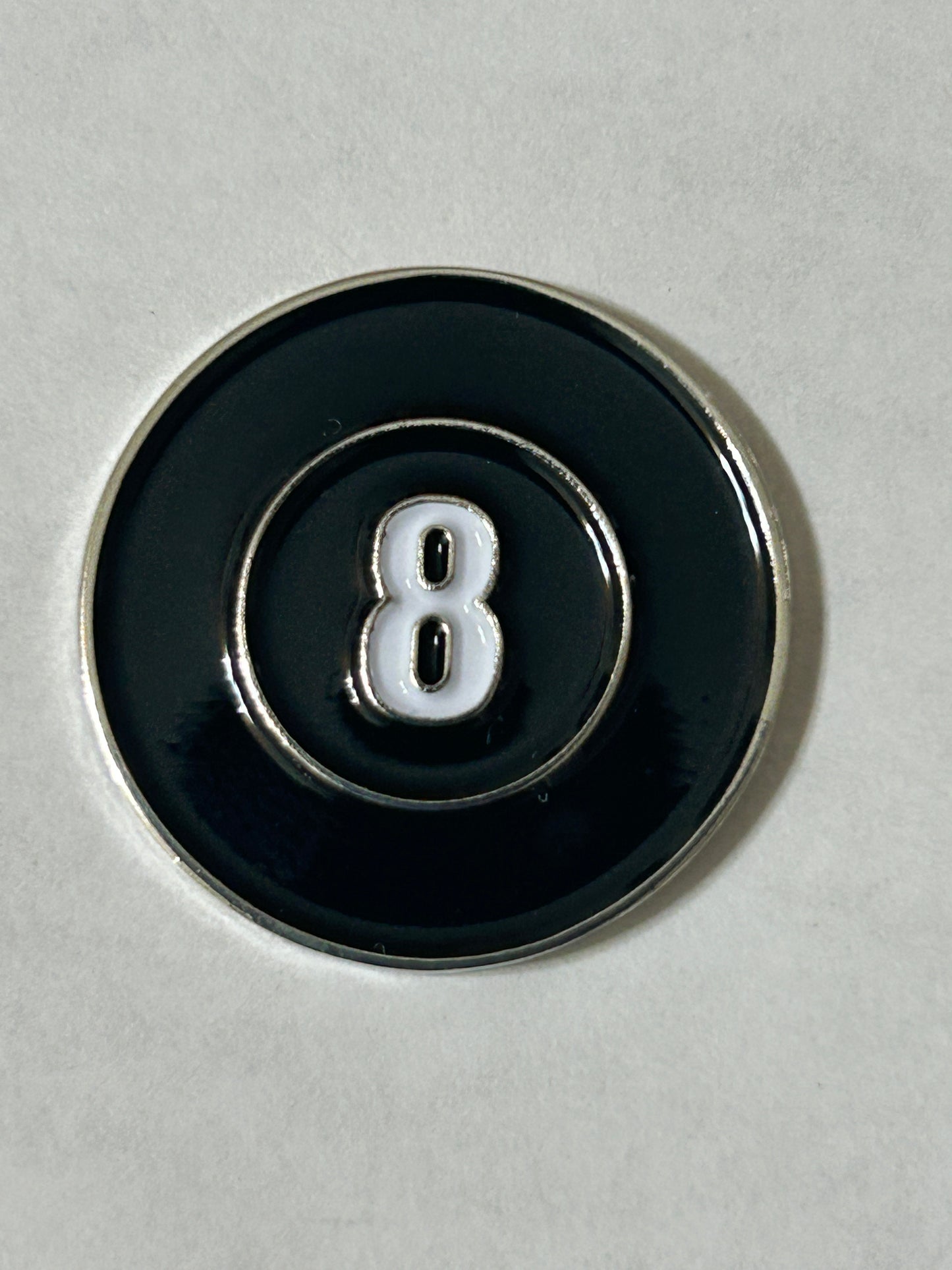 8 Ball 1" Diameter (Non-Magnetic) Golf Ball Marker
