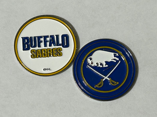 Buffalo Sabres Double Sided 1" Diameter Magnetic Golf Ball Marker