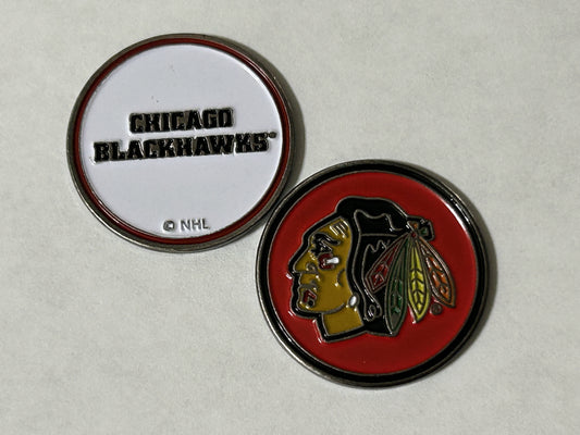 Chicago Blackhawks Double Sided 1" Diameter Magnetic Golf Ball Marker
