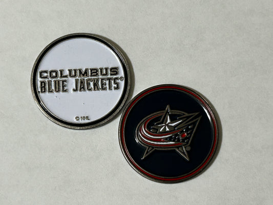 Columbus Blue Jackets Double Sided 1" Diameter Magnetic Golf Ball Marker