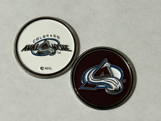 Colorado Avalanche Double Sided 1" Diameter Magnetic Golf Ball Marker