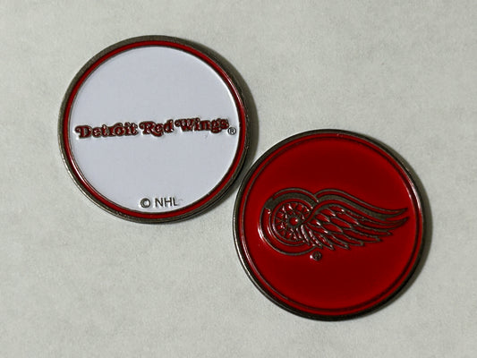 Detroit Red Wings Double Sided 1" Diameter Magnetic Golf Ball Marker