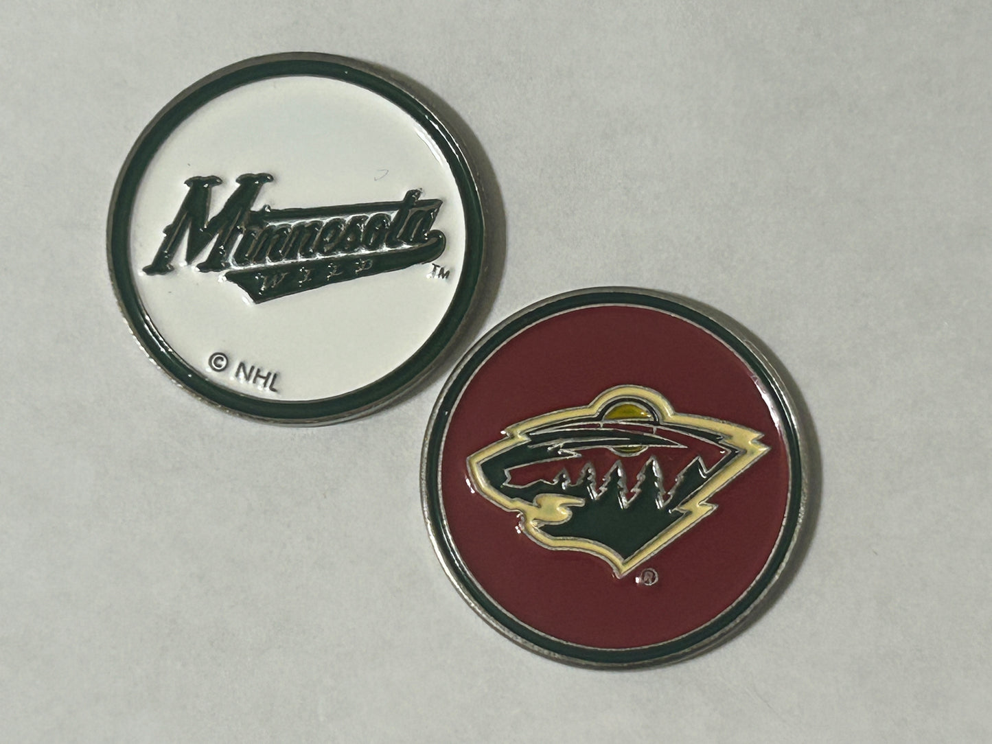 Minnesota Wild Double Sided 1" Diameter Magnetic Golf Ball Marker